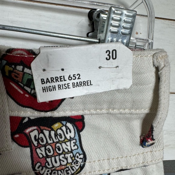 WRANGLER read my lips barrel 652 high rise size 30 wide leg rolling stone - Picture 14 of 17